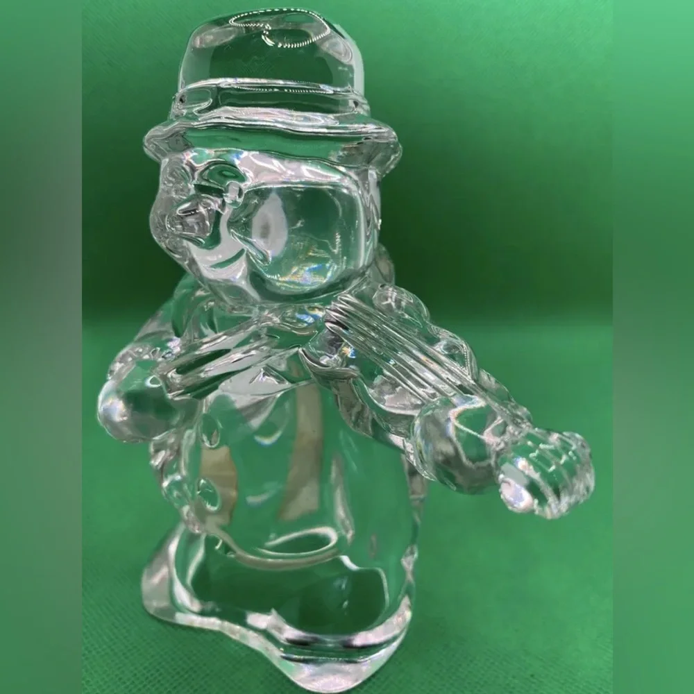 Mikasa Frostys Choir Crystal Snowman Playing Violin Glass Winter Christmas Decor